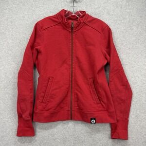 American Giant Sweatshirt Womens Large Red Classic Full Zip Jacket Sweater USA